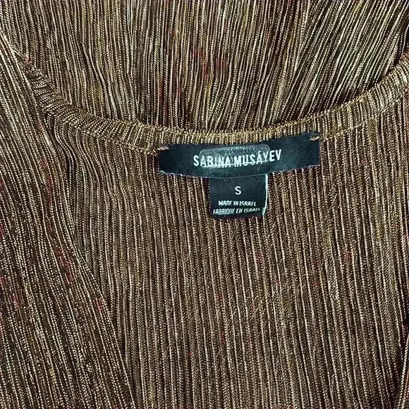 Sabina Musayev Carry Tiered Metallic Midi-Dress in Bronze - Picture 10 of 15